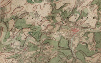 Karta över Namur av Joseph de Ferraris