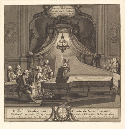 Den mekaniska konserten av Joseph de Longueil after Charles Eisen