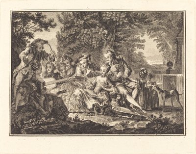 Lantlig konsert av Joseph de Longueil after Charles Eisen
