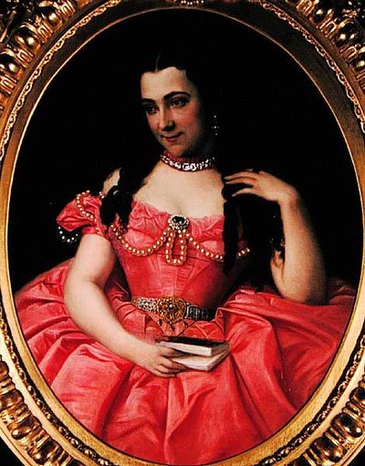Självporträtt, ca 1855 (olja på duk) av Josephine Bowes