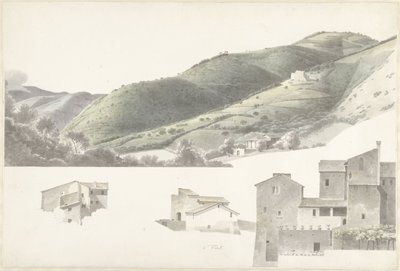 Landskap och några hus nära Tivoli av Josephus Augustus Knip
