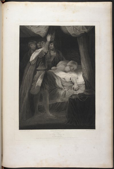 Andra delen av kung Henrik VI akt III scen III - kung Henrik, Salisbury och Warwick; kardinalen i sängen av Joshua (after) Reynolds