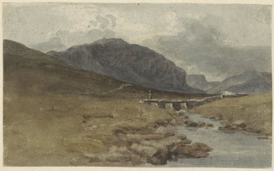 Landskap bij Llyn Ogwen, Caernarvonshire (Wales) av Joshua Cristall