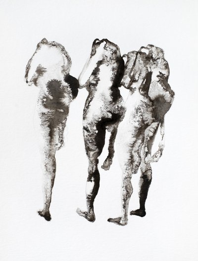 Tre bläckfigurer av Joshua Hoskins