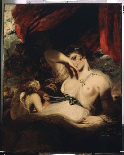 Amor som lossar Venus band (Cupid som lossar Venus zon). Målning av Sir Joshua Reynolds (1732-1792) av Joshua Reynolds