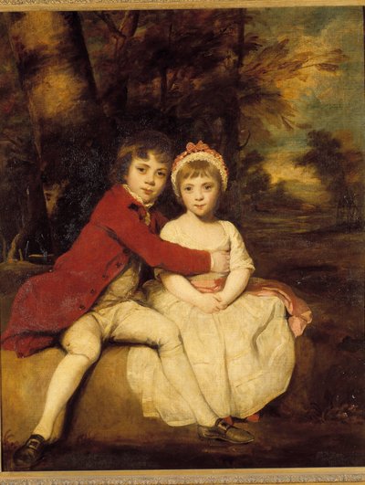 John Parker och hans syster Theresa En bror och syster barn som står kärleksfullt. Målning av Joshua Reynolds (1723-1792) av Joshua Reynolds
