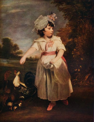 Lady Catherine Pelham Clinton matar sina kycklingar, 1781 1931 av Joshua Reynolds