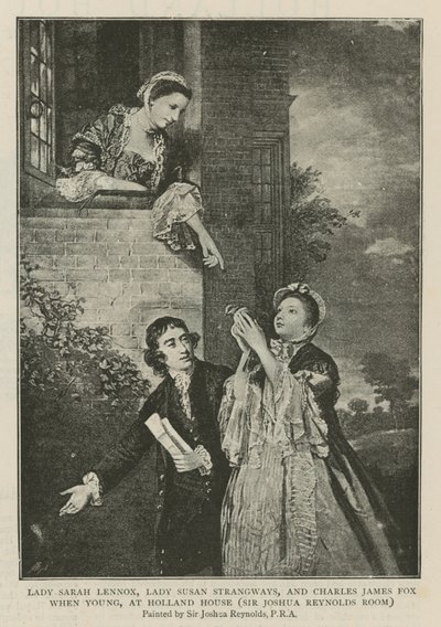 Lady Sarah Lennox, Lady Susan Strangways och Charles James Fox när de var unga, på Holland House av Joshua Reynolds