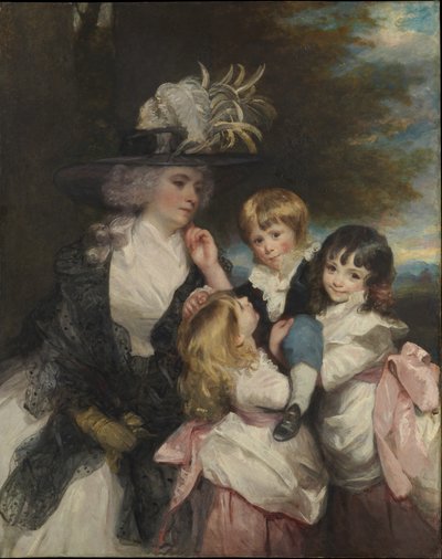 Lady Smith Charlotte Delaval och hennes barn George Henry, Louisa och Charlotte, 1787. av Joshua Reynolds