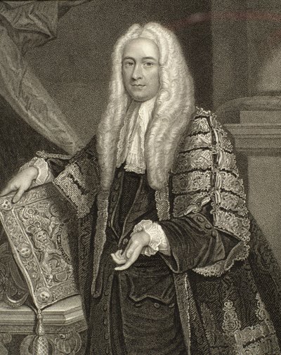 Porträtt av Henry Fox, 1:a baron Holland (1705-74), graverat av Henry Robinson (fl.1833-51) av Joshua Reynolds