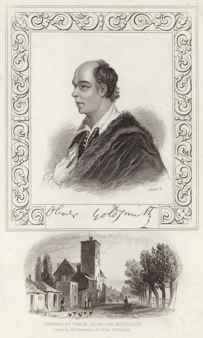 Porträtt av Oliver Goldsmith av Joshua Reynolds
