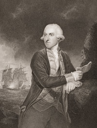 Samuel Hood, 1st Viscount Hood, illustration från 