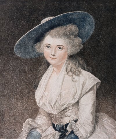 The Honorable Miss Bingham (d.1831) graverad av Francesco Bartolozzi (1727-1815) publicerad av E. M. Diemar, 1786 (stippstick) av Joshua Reynolds