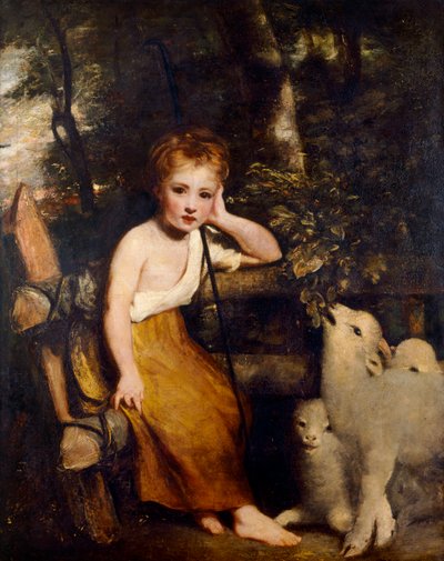 Den unga herdinnan (olja på duk) av Joshua Reynolds