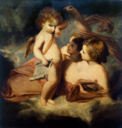Venus Chiding Cupid för att lära sig att skapa konton av Joshua Reynolds
