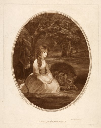 Miss Elizabeth Beauclerc som Una, graverad av Thomas Watson (1748-81) (etsat stipple) av Joshua after Reynolds