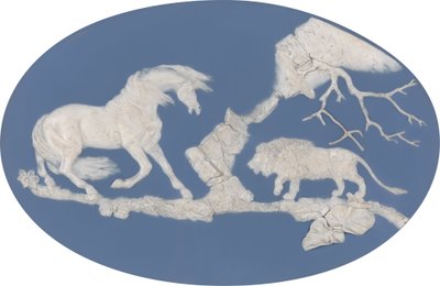 Häst skrämd av ett lejon (avsnitt A) av Josiah Wedgwood