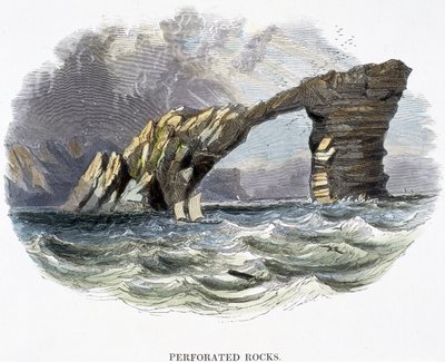Perforerade stenar, från Phenomena of Nature, 1849 av Josiah Wood Whymper