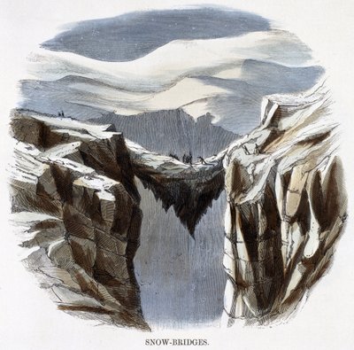Snow-bridges, från Phenomena of Nature, 1849 av Josiah Wood Whymper