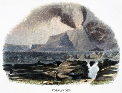 Vulkaner, från Phenomena of Nature, 1849 av Josiah Wood Whymper