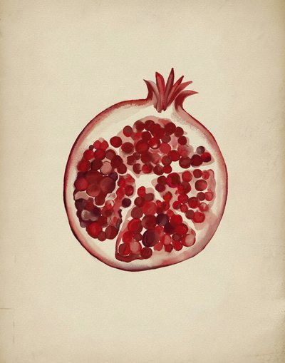 Saftig röd granatäpple av Josie George