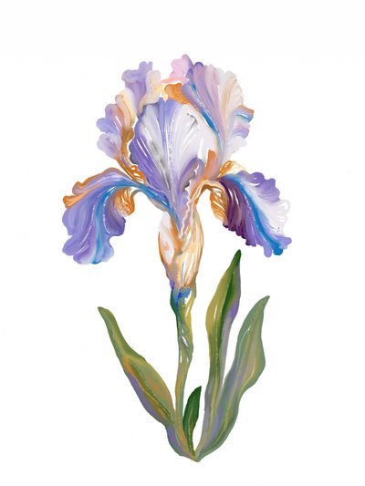 En livfull, målerisk iris av Josie George