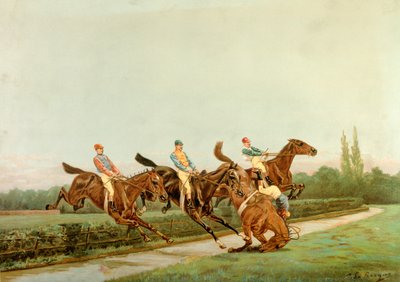 Hästar och jockeys, 1900-talet (illustration) av Josse Photo