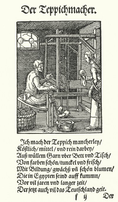 Tapestry Weaver (gravyr) av Jost (after) Amman