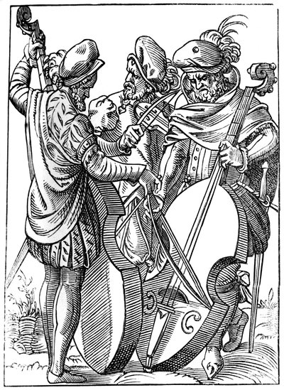 En violinist och två cellister, 1500-talet 1849. av Jost Amman