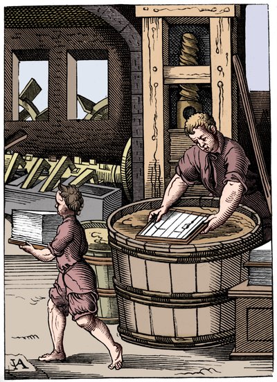 Pappersmakare, 1500-talet, 1849 av Jost Amman