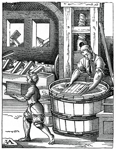 Papperstillverkaren, 1500-talet, 1870 av Jost Amman