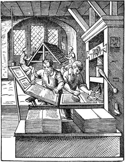 The Printers Workshop, 1568. av Jost Amman