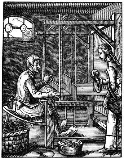 The Weaver, 1500-talet, 1870. av Jost Amman
