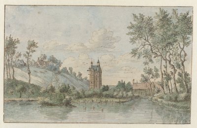 Landskap med Huis Kluys, nära Bryssel av Josua de Grave (attributed to)
