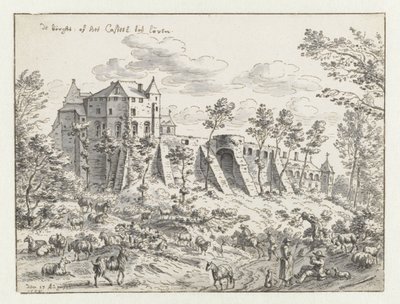 Slottet i Leuven, 1675 (penna och bläck på papper) av Josua de Grave