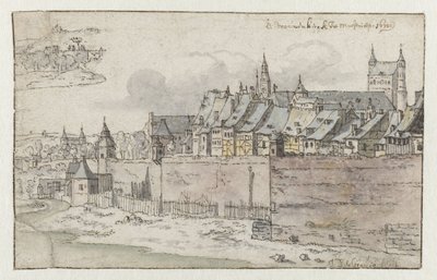 Utsikt över Maastrichts murar med Onze-Lieve-Vrouwekerk i bakgrunden av Josua de Grave