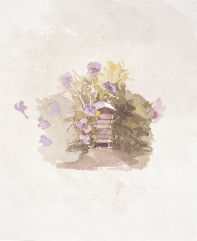Fågelholksblommor II (målning) av Joyce Haddon