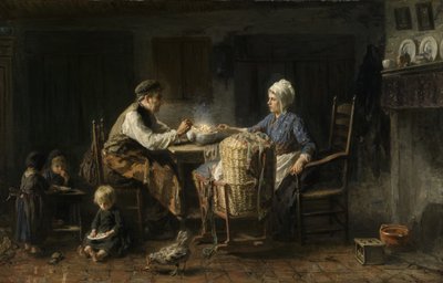 The Frugal Meal (olja på duk) av Jozef (1824 1911) Israels