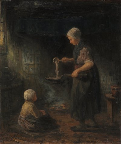 Pannkakorna, ca. 1875 (olja på tyg) av Jozef (1824 1911) Israels