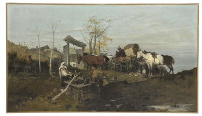 Samtal vid brunnen, 1877 av Jozef Brandt