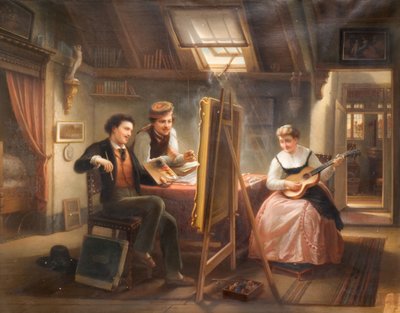 Konstnärens ateljé, 1869. av Jozef Cornelius Correns