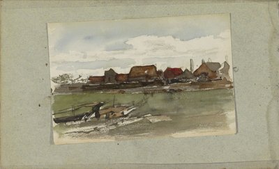 Hus vid en vall av Jozef Israëls
