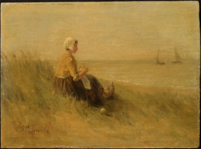 Kvinna på stranden av Jozef Israëls