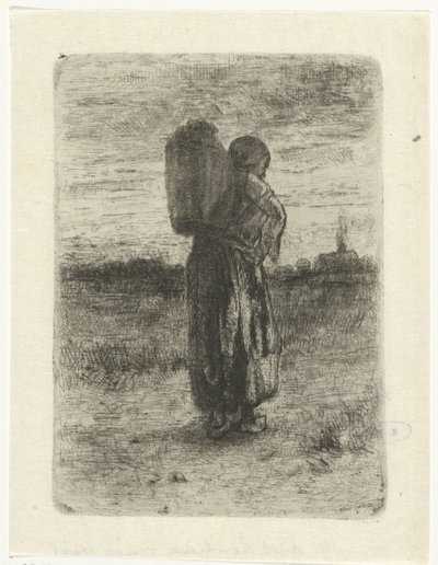 Kvinna med en korg på ryggen av Jozef Israëls