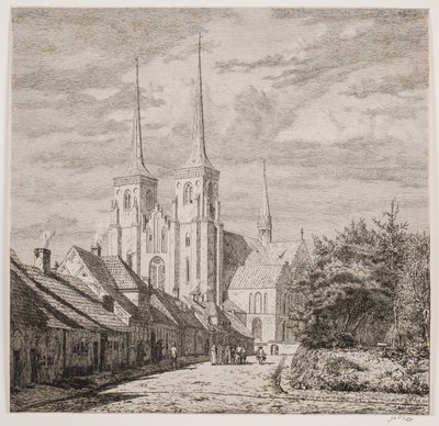 Roskilde domkyrka, sedd från sydväst av Jørgen Roed