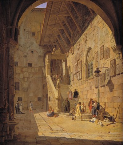 Gården till Palazzo del Bargello. Florens av Jørgen Roed
