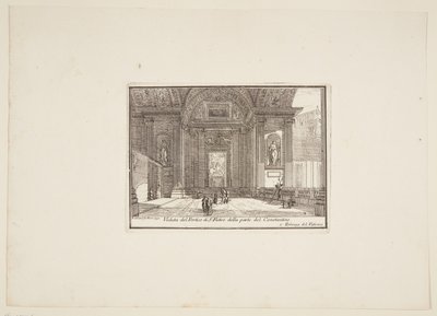Utsikt över portiken av S. Pietro från delen av Constantino. 1. Vatikanpalatset av Jérôme Charles Bellicard