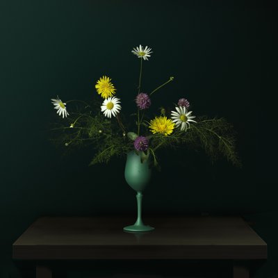 Stilleben med vas och vildblommor av Juan Antonio Palacios