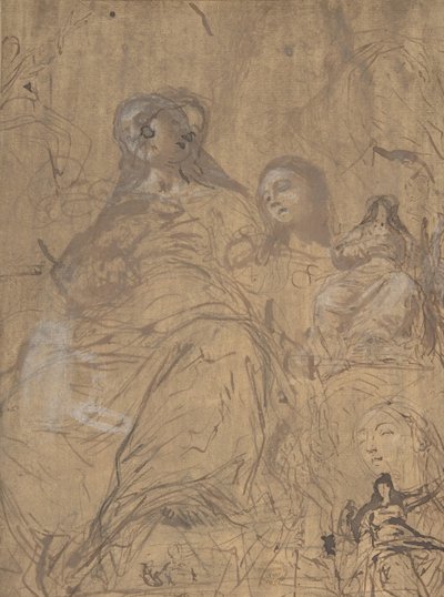 Studier för Jungfruns antagande, 1657-60. av Juan Carreño de Miranda
