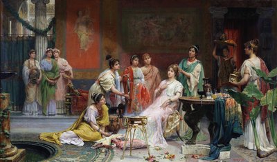 Toilette of a Roman Lady av Juan Gimenez Martin (1855-1901) av Juan Gimenez y Martin